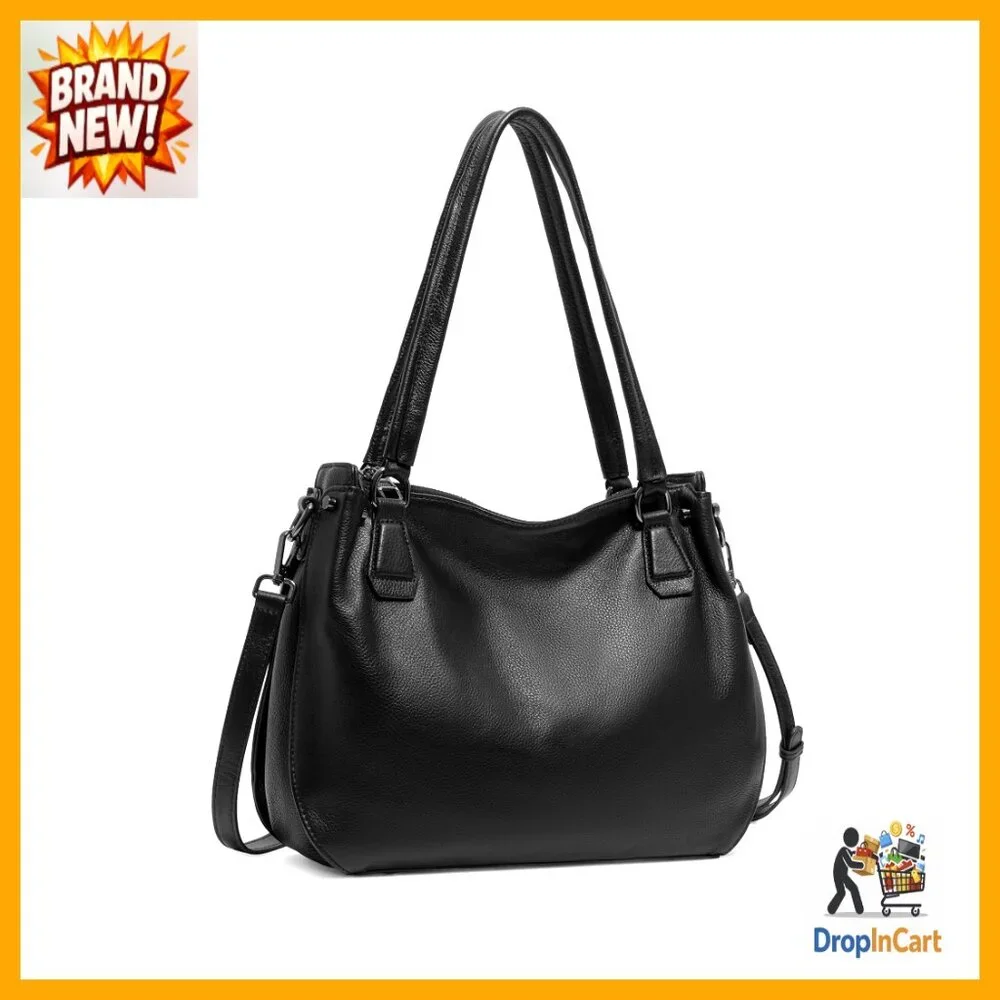 Genuine Leather Hobo Bag Crossbody Satchel Adjustable Strap Large Capacity